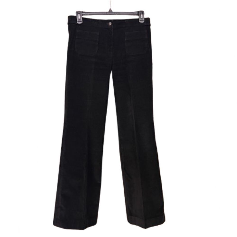 Women's Kors by Michael Kors Black Wide Leg Corduroy Trouser Jeans Pant Size 12